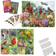 Alzheimer Dementia Activity Set Includes Two Bird Puzzles, Boxed Set of Two Playing Cards, and Booklet with Suggested Card Games   Instructions Supporting Well-Being