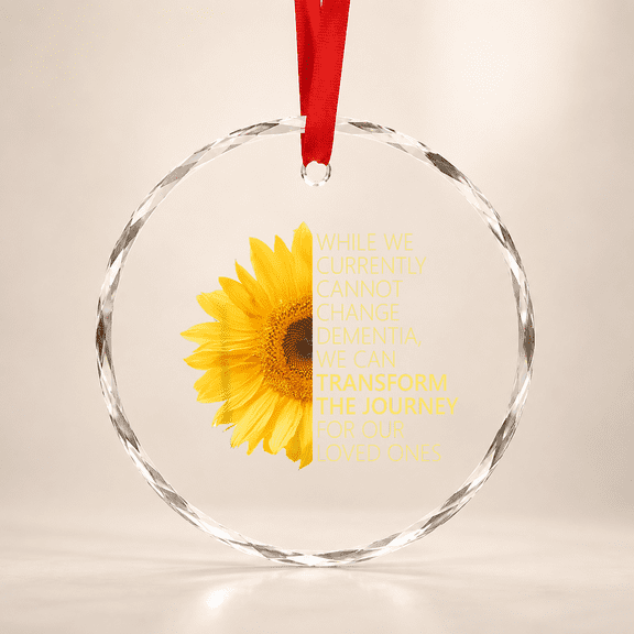 Alzheimer'S Awareness Dementia Caregiver Walk To End Alz Glass Ornament