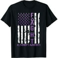 thumbnail image 1 of Alzheimer's Awareness Month Day USA Flag Ribbon Purple T-Shirt, 1 of 4