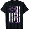 thumbnail image 1 of Alzheimer's Awareness Month Day USA Flag Ribbon Purple T-Shirt, 1 of 5