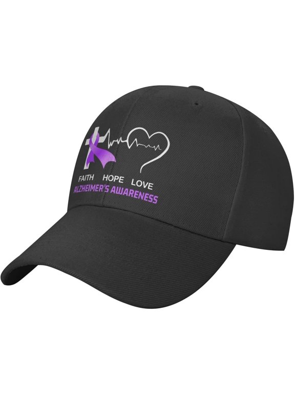 Alzheimers Awareness Plain Baseball Caps Adjustable Washed Twill Low Profile Dad Hats for Men Women Black