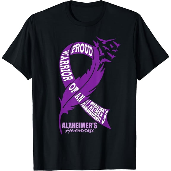 Alzheimer's Awareness Ribbon Purple Dementia Mom Dad Grandpa T-Shirt mens t shirt，black，women，funny，misfits，men，journey，t-shirt