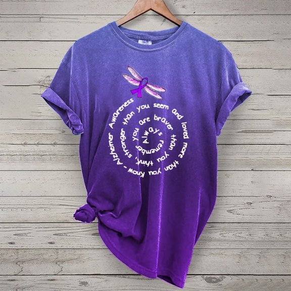 Alzheimer's Awareness T-Shirt - Memories Matter Support Graphic Tee, S, Purple
