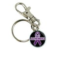 thumbnail image 1 of Alzheimers Awareness Keychain Support Silver Plated Jewelry Key Chain, 1 of 1
