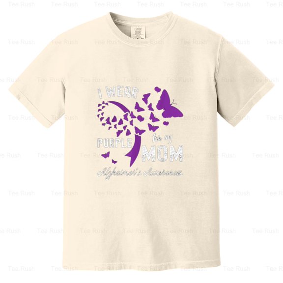 Alzheimers Awareness Wear Purple My Mom Dementia Support Family Gift, Comfort Color T-Shirt Unisex, up to 4XL