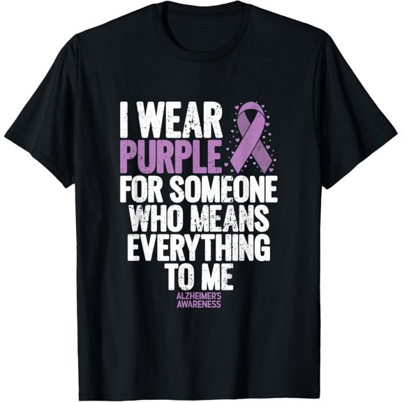 Alzheimers Shirt American Flag End Alz Alzheimer's Awareness T-ShirtMen and women, Black T-shirt, size: Extra large
