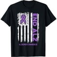 thumbnail image 1 of Alzheimers Shirt American Flag End Alz Alzheimer's Awareness T-Shirt, 1 of 3