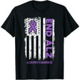 thumbnail image 1 of Alzheimers Shirt American Flag End Alz Alzheimer's Awareness T-ShirtMen and women, Black T-shirt, size: Extra large, 1 of 4