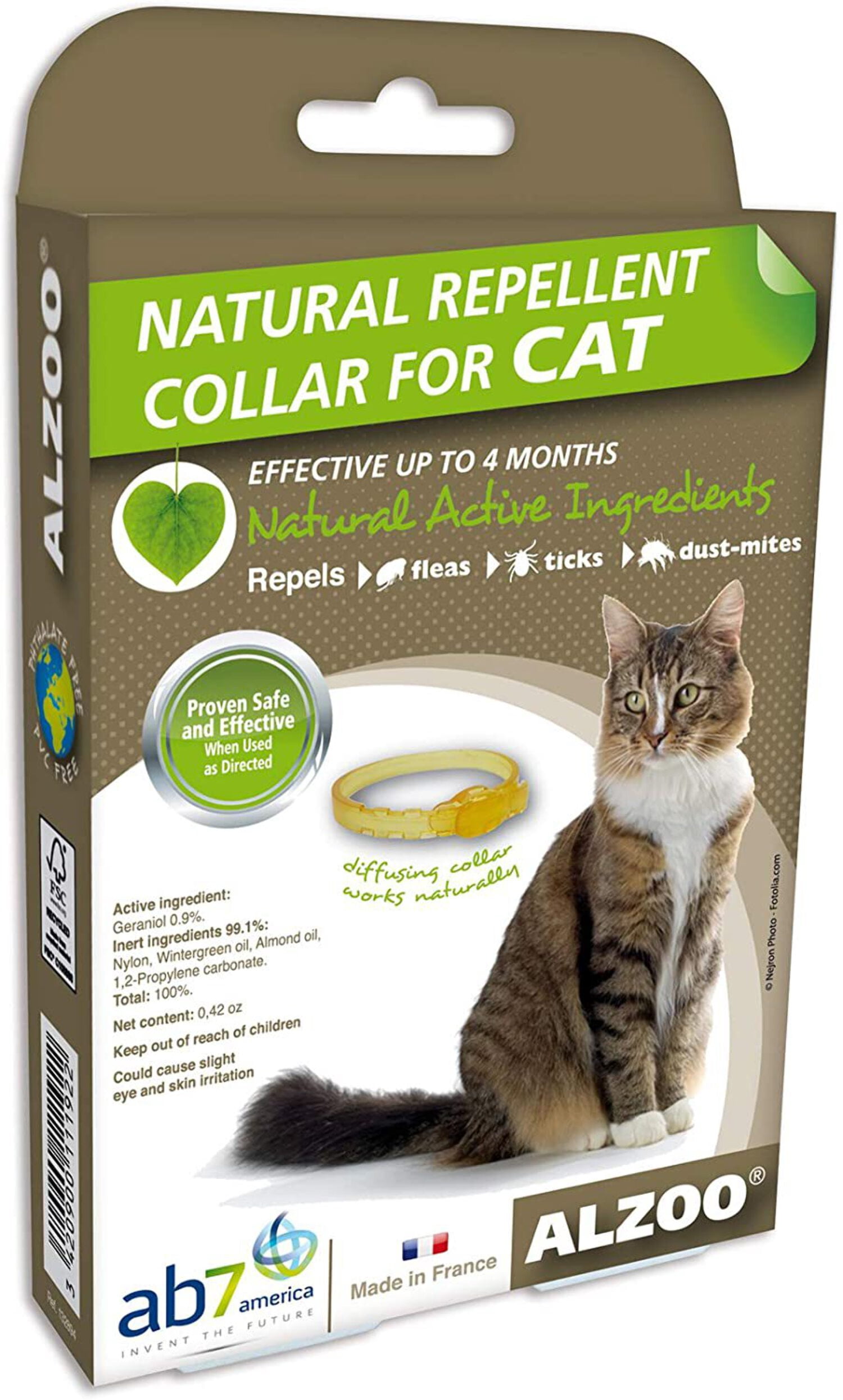View of Alzoo Natural Flea Repellent Collar for Cats - Walmart.com