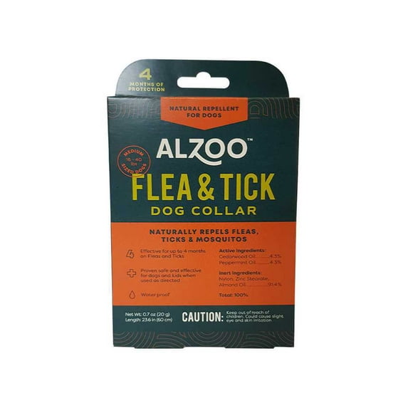 ALZOO Natural Repellent Diffusing Dog Collar for Medium Dogs