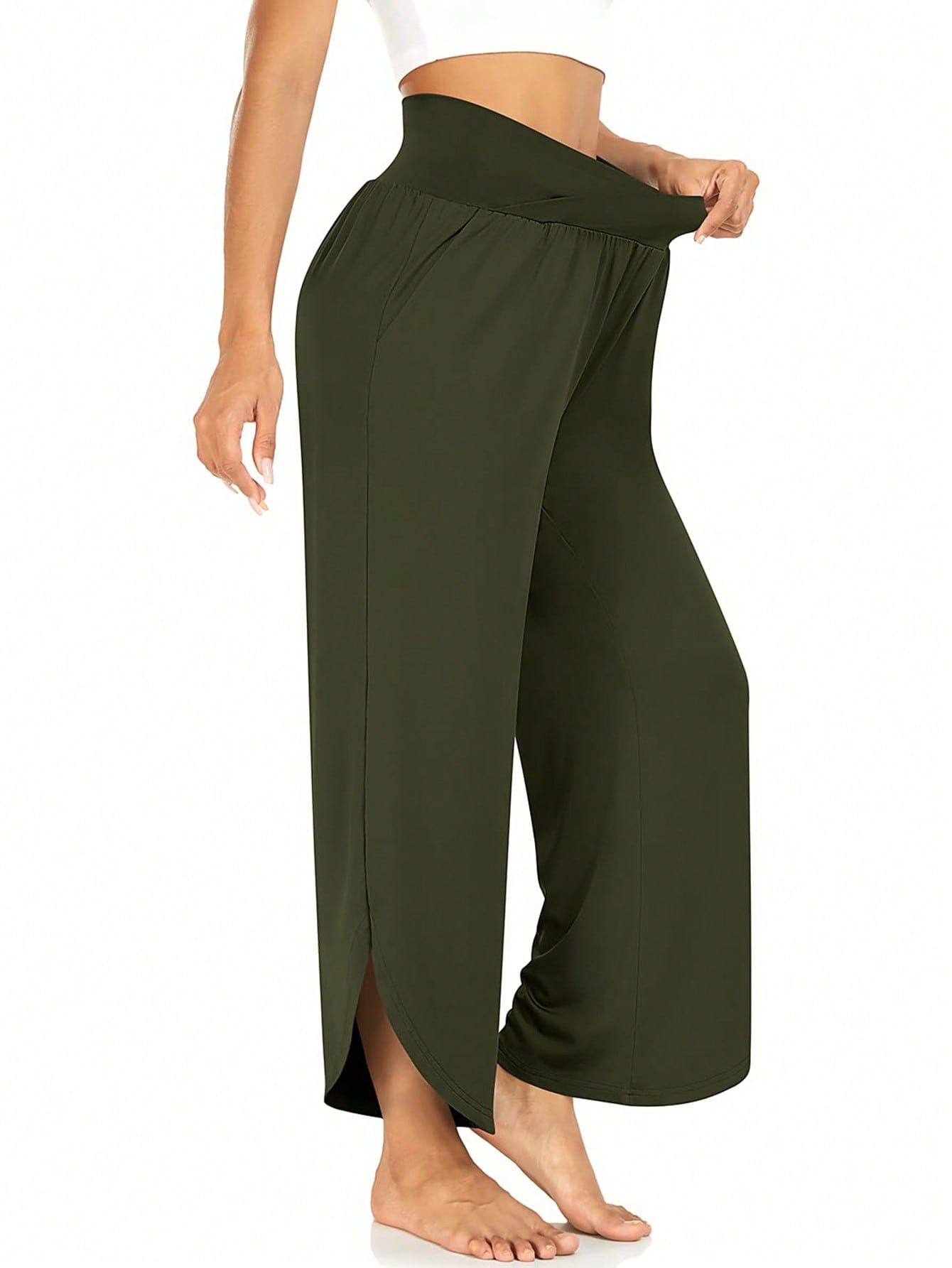 Am Direct Leg Pants For Women Cross High Waisted Yoga Pants Casual ...