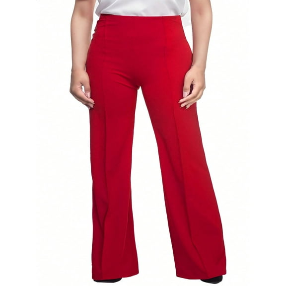 Am Direct Wide Leg Dress Pants for Women Elastic High Waist Straight Leg Pants Business Casual Pull on Office Work Slacks