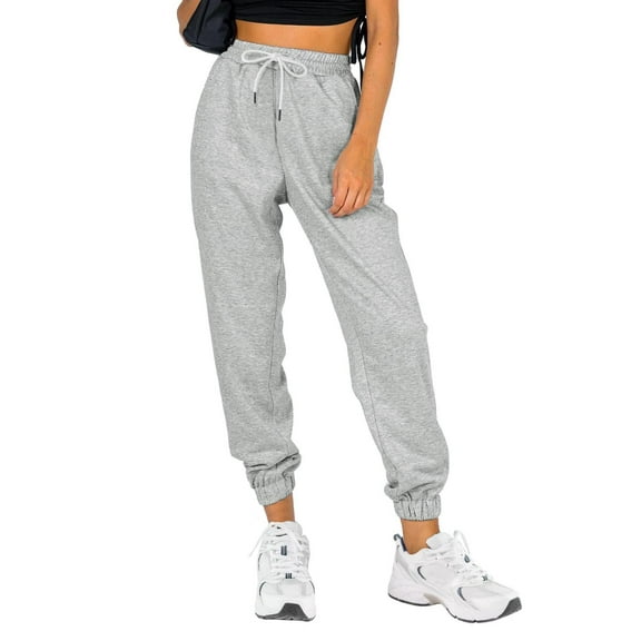 Am Direct Women's Belted Sweatpants High Waisted Active Sports Jogging Pants,Cuffed Sweatpants