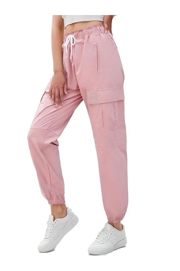 Womens Cargo Pants Baggy Elastic Waist Cargo Joggers for Women Oversized Casual Work Pants Trousers