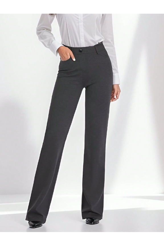 Womens Straight Leg Stretchy Dress Work Pants Business Office Casual Slacks with Pockets