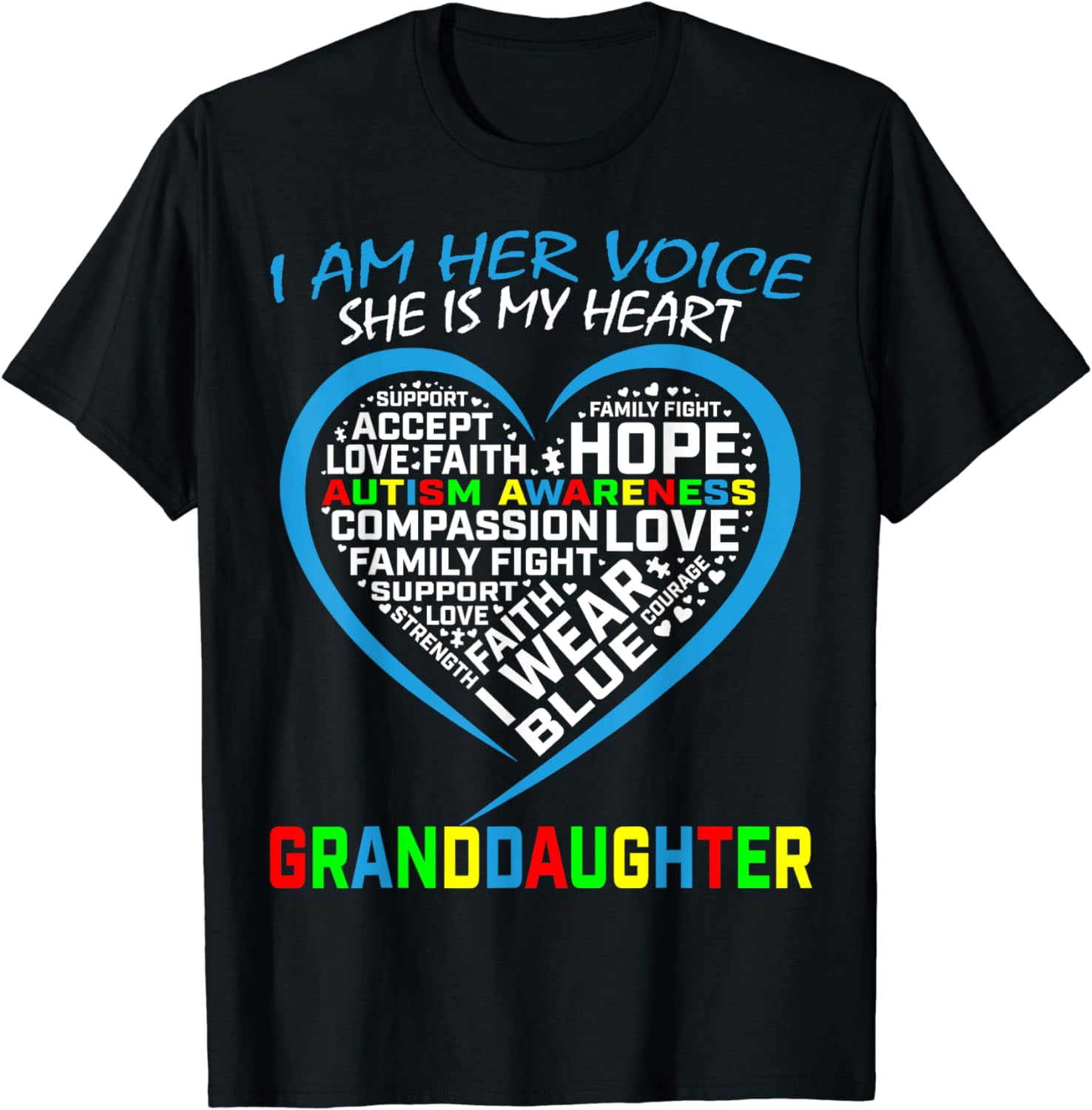 I Am Her Voice She Is My Heart Support Autism Awareness Tees I Am Her Voice She Is My Heart Support Autism Awareness Tees