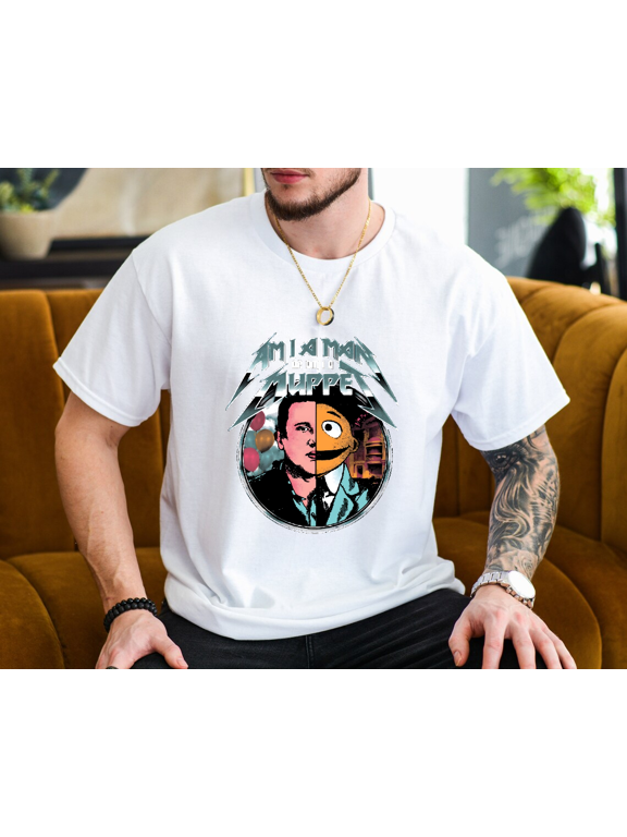 Am I A Man Or Am I A Muppet Movie Parody Humor Unisex T-Shirt, up to size 3XL.