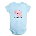 thumbnail image 1 of Am I Cute? Funny Rompers For Babies, Animal Pig Pattern Jumpsuit, Newborn Baby Unisex Bodysuits, Infant Jumpsuits, Toddler 0-24 Months Kids One-Piece Oufits, 1 of 4