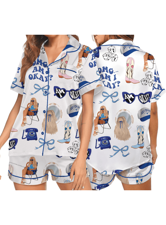 Am I Okay Moroney Silky Satin Pajama Set For Women