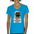 thumbnail image 1 of Am I Puggin You Women's V-Neck T-shirt Funny Pug Puppy Dad Dog Mom Pet Lover Life, 1 of 7