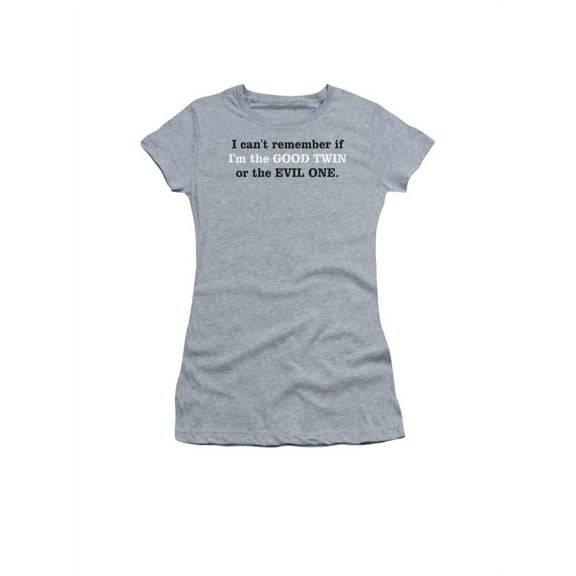 Am I The Good or Evil Twin Funny Humorous Weird Teen Saying Jrs Sheer T-Shirt