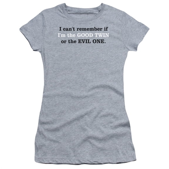 Am I The Good or Evil Twin Funny Humorous Weird Teen Saying Jrs Sheer T-Shirt