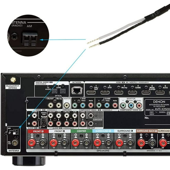 Am Loop Antenna , With 2 Pin Bare Wire Compatible, With Indoor Radio Bluetooth Home Stereo Receiver AV Audio Video Home Theater Receiver Power System
