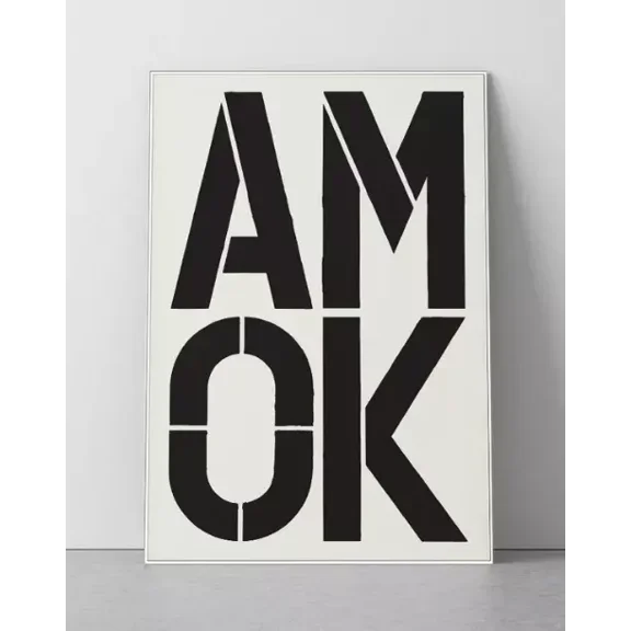 Am Ok Christopher Wool Positive Typeface Iconic Rare Modern Contemporary