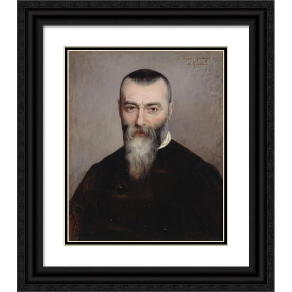 Amélie Burdin 15x18 Black Ornate Wood Framed Double Matted Museum Art Print Titled - Portrait of Alphonse Karr (1808-1890), Journalist and Writer (1865)