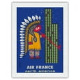 thumbnail image 1 of Amérique du Nord (North America) - France - Native American and Skyscraper - Vintage Airline Travel Poster by Jean Colin c.1956 - Japanese Unryu Rice Paper Art Print 24 x 32 in, 1 of 4