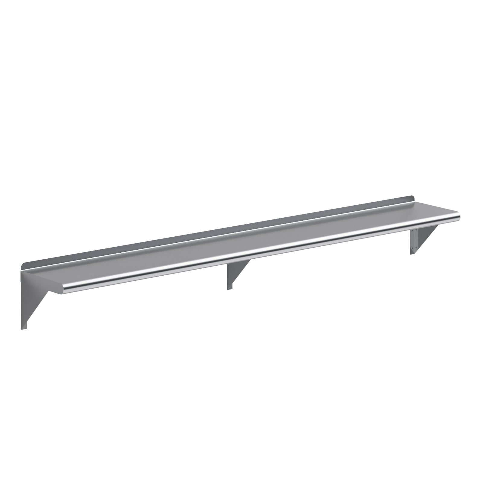 72" Long Stainless Steel Wall Shelf with Brackets