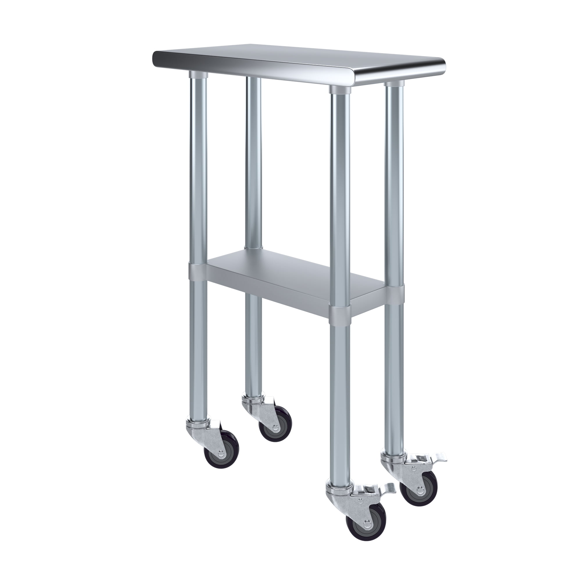 24" Stainless Steel Utility Work Table with Casters and Undershelf