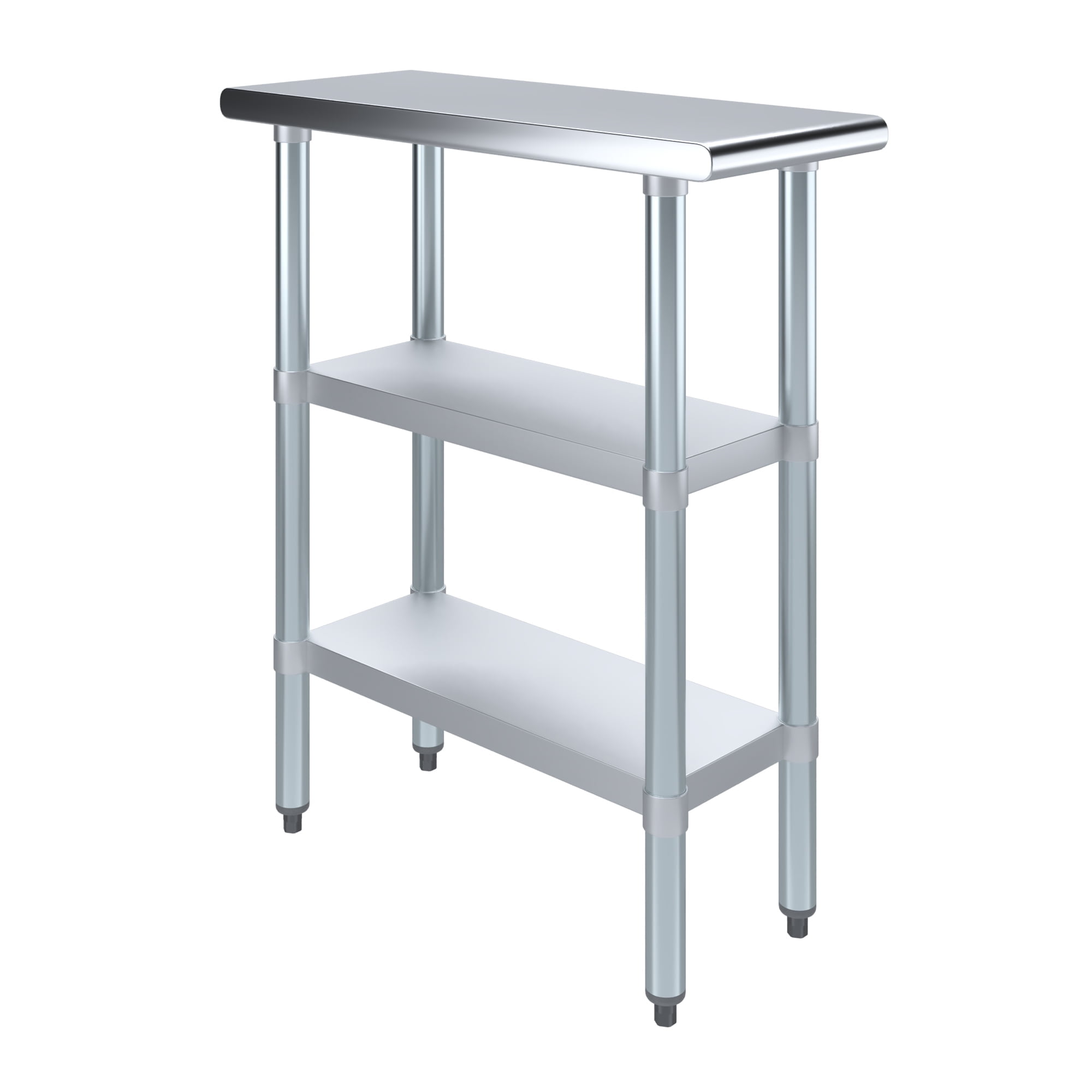 12" x 30" Stainless Steel Work Table with Galvanized Shelves