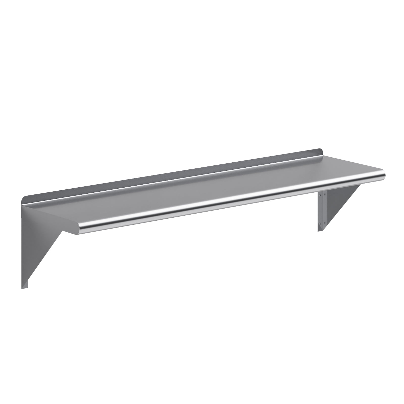 48" Long Stainless Steel Wall Shelf with Brackets