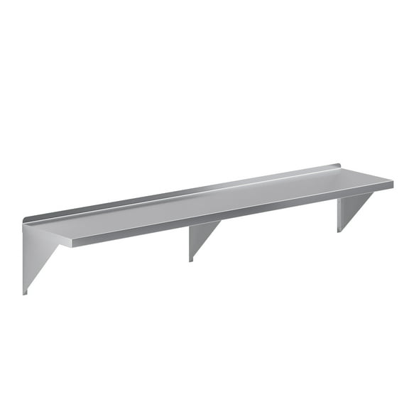 AmGood 14" Width x 72" Length | Stainless Steel Wall Shelf | Square Edge | Metal Shelving | Heavy Duty | Commercial Grade | Wall Mount | NSF Certified