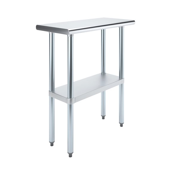 AmGood 14 in. x 30 in. Stainless Steel Table | Metal Utility Kitchen Prep Work Table | NSF