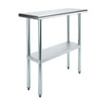 thumbnail image 1 of AmGood 14 in. x 36 in. Stainless Steel Table | Metal Utility Kitchen Prep Work Table | NSF, 1 of 9