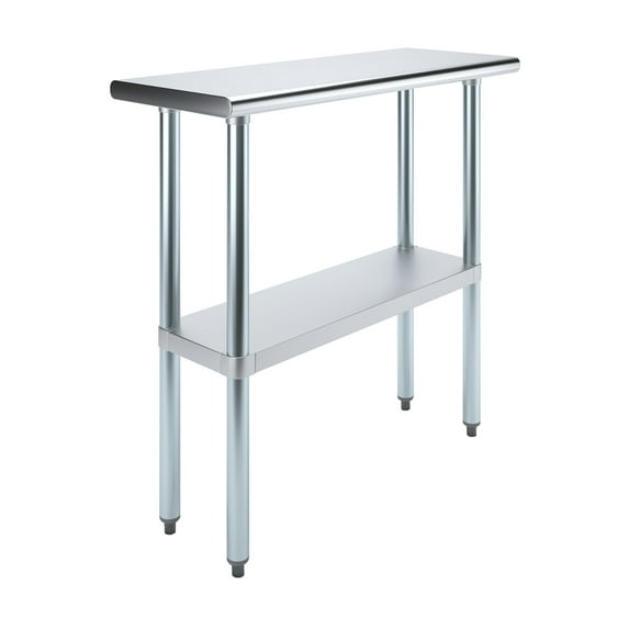 AmGood 14 in. x 36 in. Stainless Steel Table | Metal Utility Kitchen Prep Work Table | NSF
