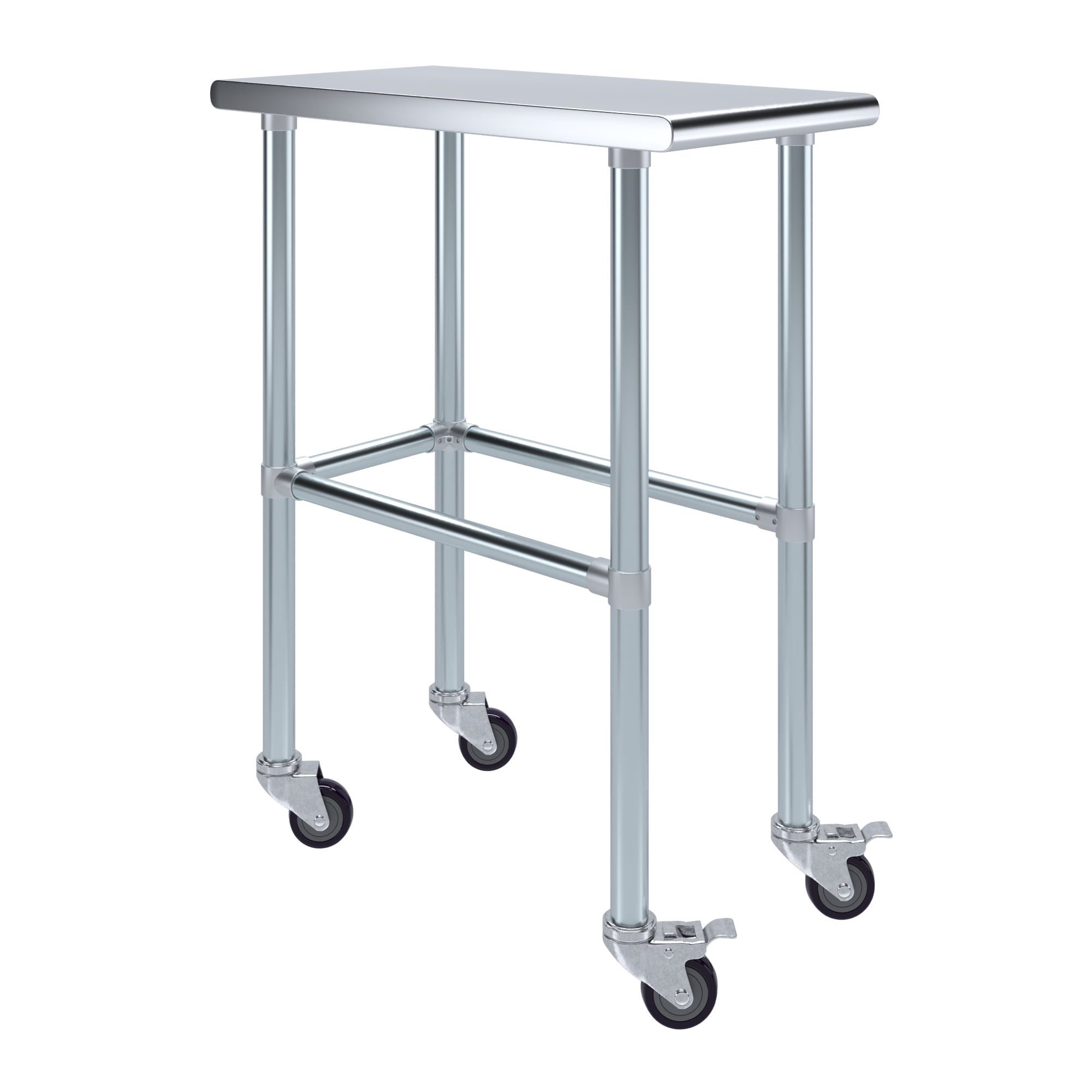 15" x 30" Stainless Steel Work Table with Undershelf and Casters