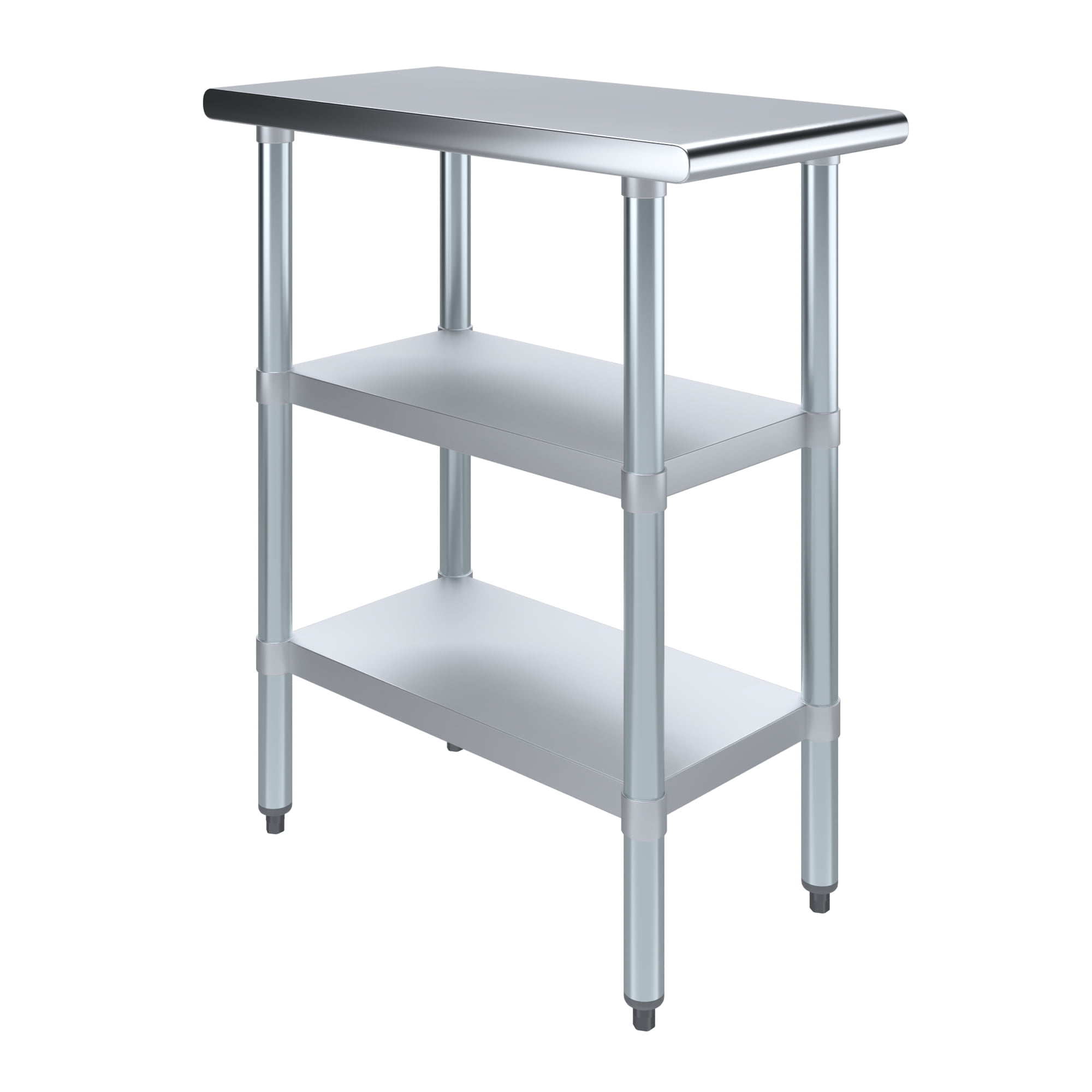 15" Stainless Steel Work Table with Galvanized Shelves
