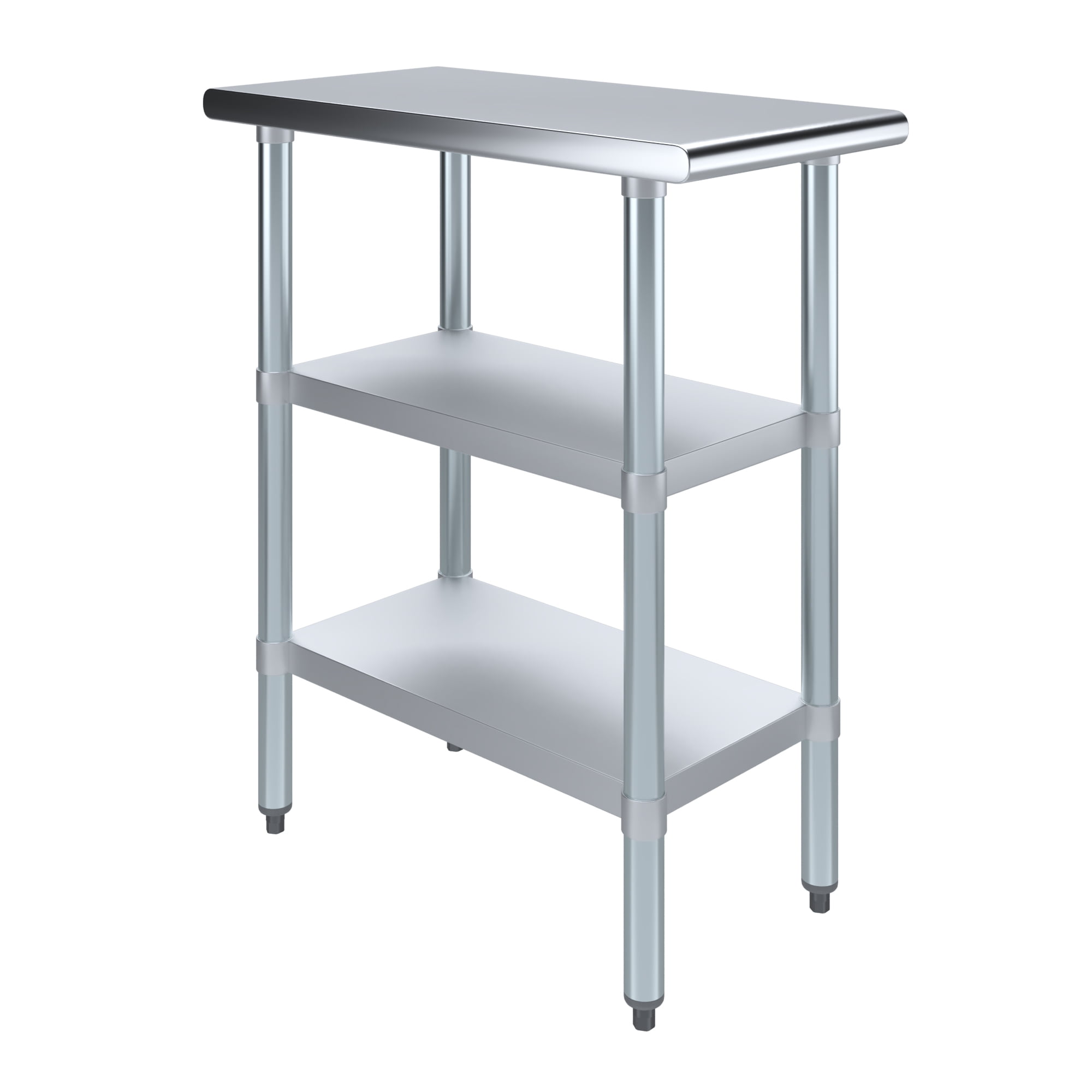 15" Stainless Steel Work Table with Galvanized Shelves