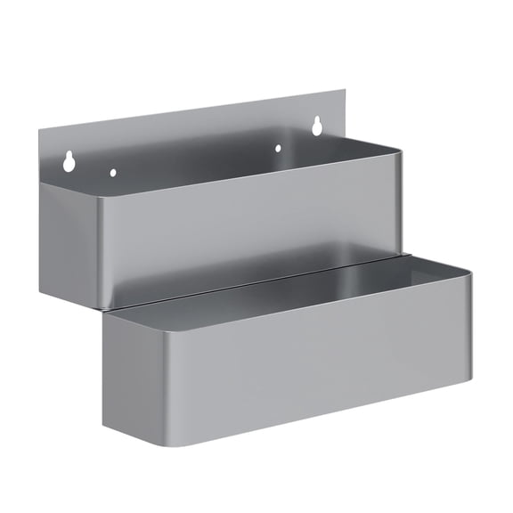 AmGood 15 in. Double Tier Stainless Steel Speed Rail Rack for Commercial Bars, NSF