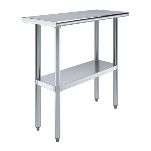 AmGood 16 in. x 36 in. Stainless Steel Table | Metal Utility Kitchen Prep Work Table | NSF