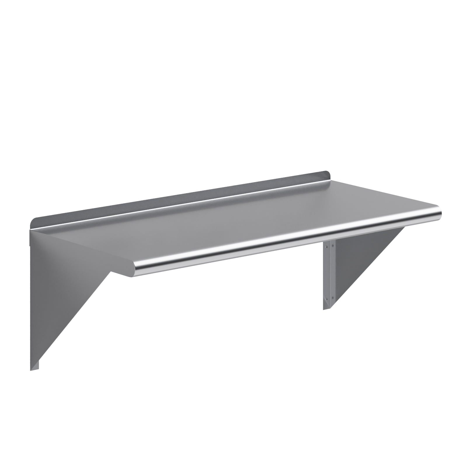 Silver 36" Stainless Steel Wall Shelf with Brackets