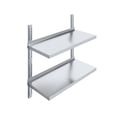 thumbnail image 1 of AmGood 16 in. x 36 in. Two-Tier Metal Wall Mount Shelf | Staunless Steel Shelving for Commercial Kitchen, Closet, Garage, Pantry, etc, 1 of 9