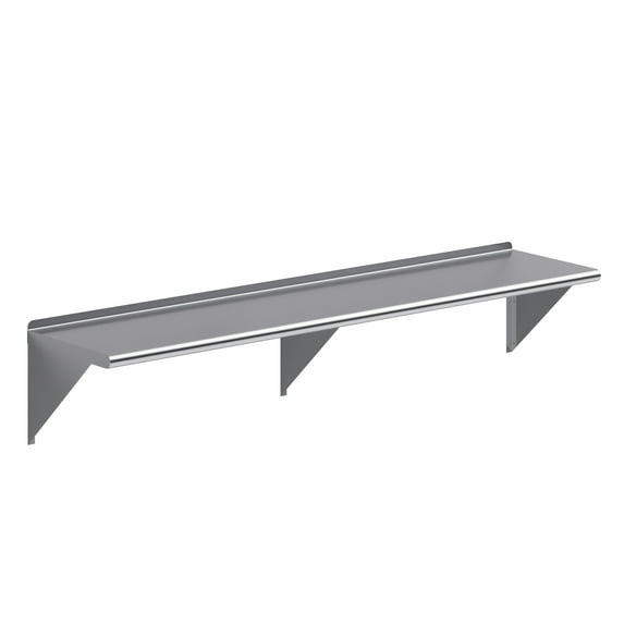AmGood 16 in. x 72 in. Stainless Steel Wall Shelf | NSF Certified | Appliance & Equipment Metal Shelving | Kitchen, Restaurant, Garage, Laundry, Utility Room