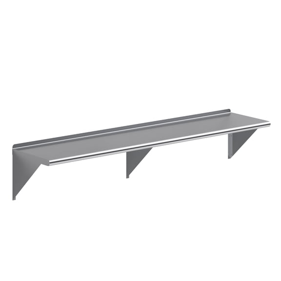 AmGood 16 in. x 72 in. Stainless Steel Wall Shelf | NSF Certified | Appliance & Equipment Metal Shelving | Kitchen, Restaurant, Garage, Laundry, Utility Room