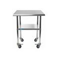 thumbnail image 1 of AmGood 18" Long x 18" Deep Stanless Steel Work Table with Casters | Mobile Metal Table, 1 of 6