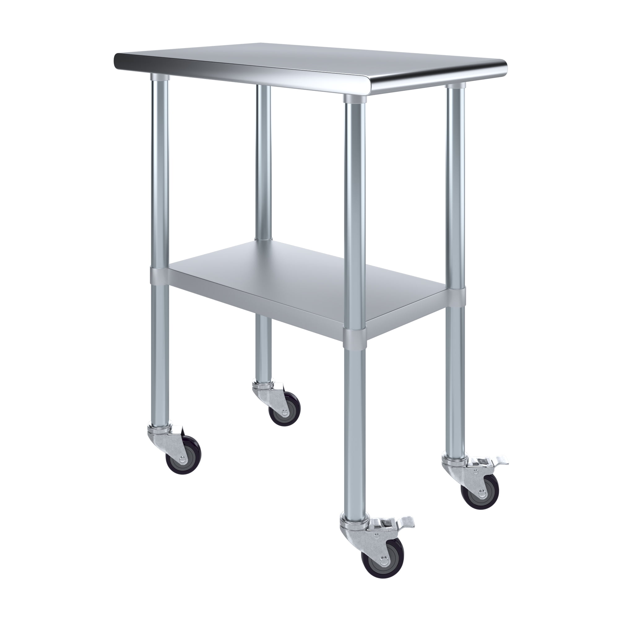 18" x 30" Stainless Steel Work Table with Casters and Undershelf