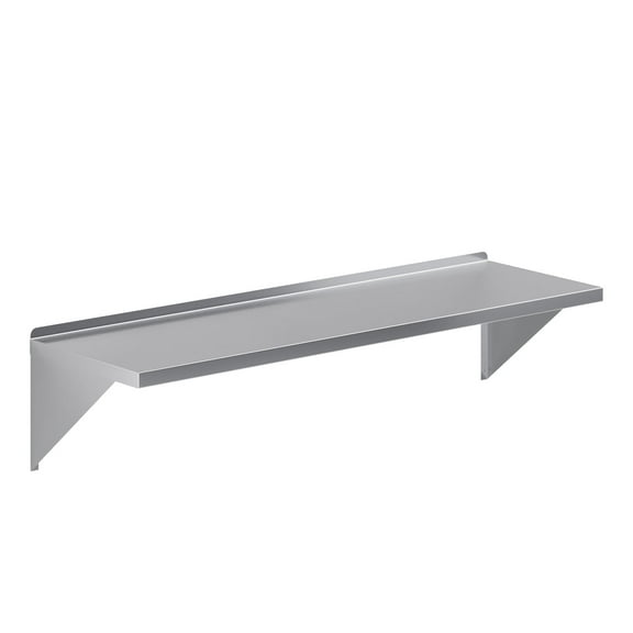 AmGood 18" Width x 60" Length | Stainless Steel Wall Shelf | Square Edge | Metal Shelving | Heavy Duty | Commercial Grade | Wall Mount | NSF Certified
